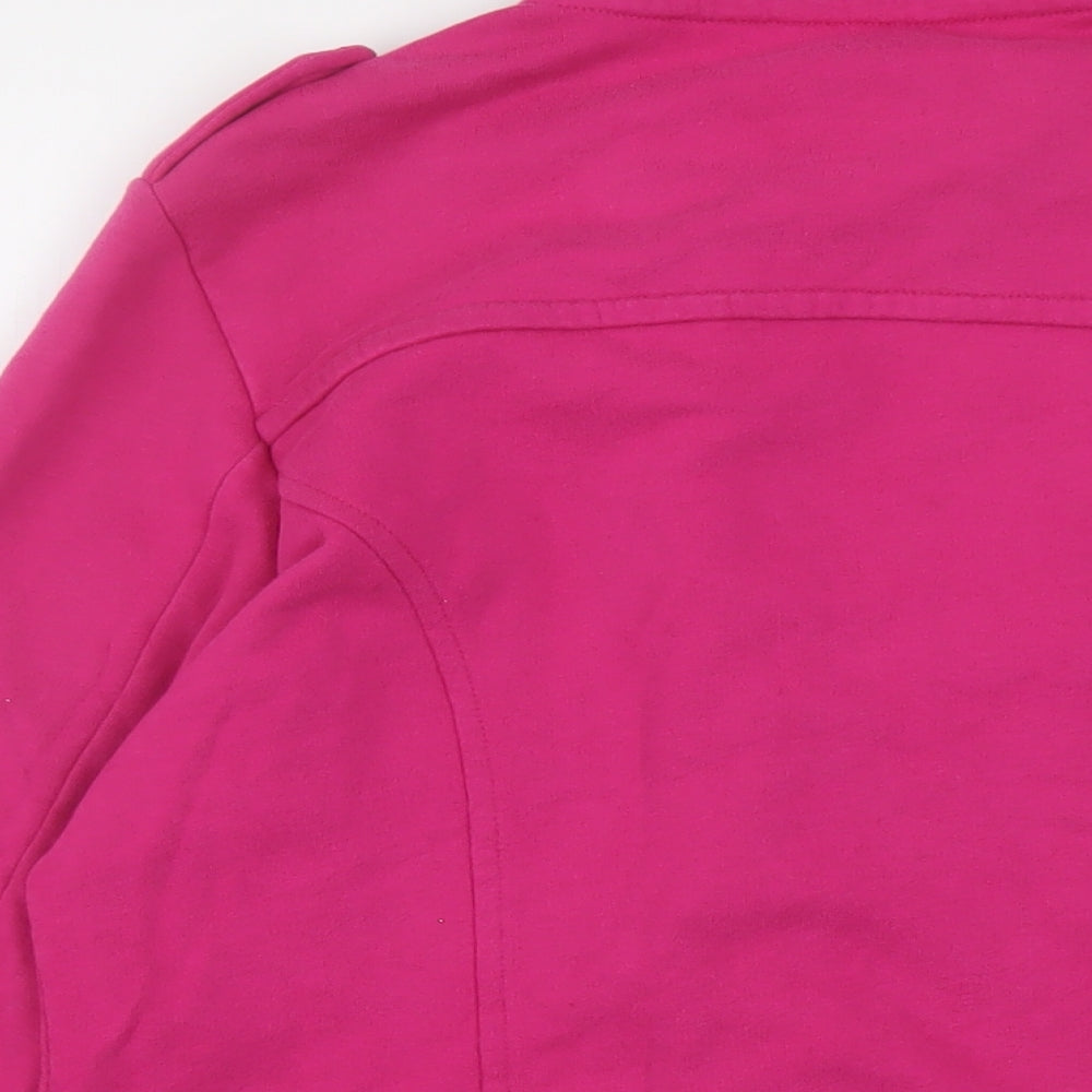 Per Una Womens Pink Cotton Pullover Sweatshirt Size L Button