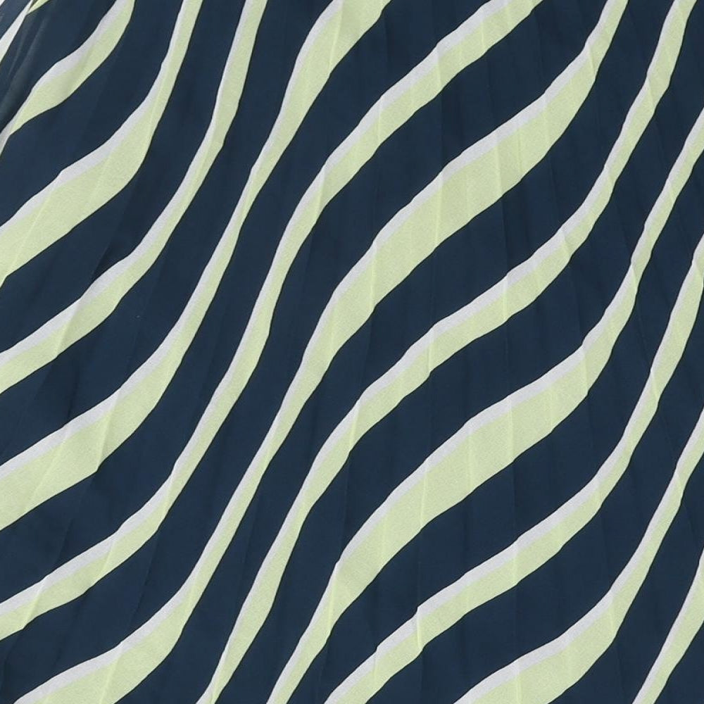 Marks and Spencer Womens Multicoloured Geometric Polyester Pleated Skirt Size 8