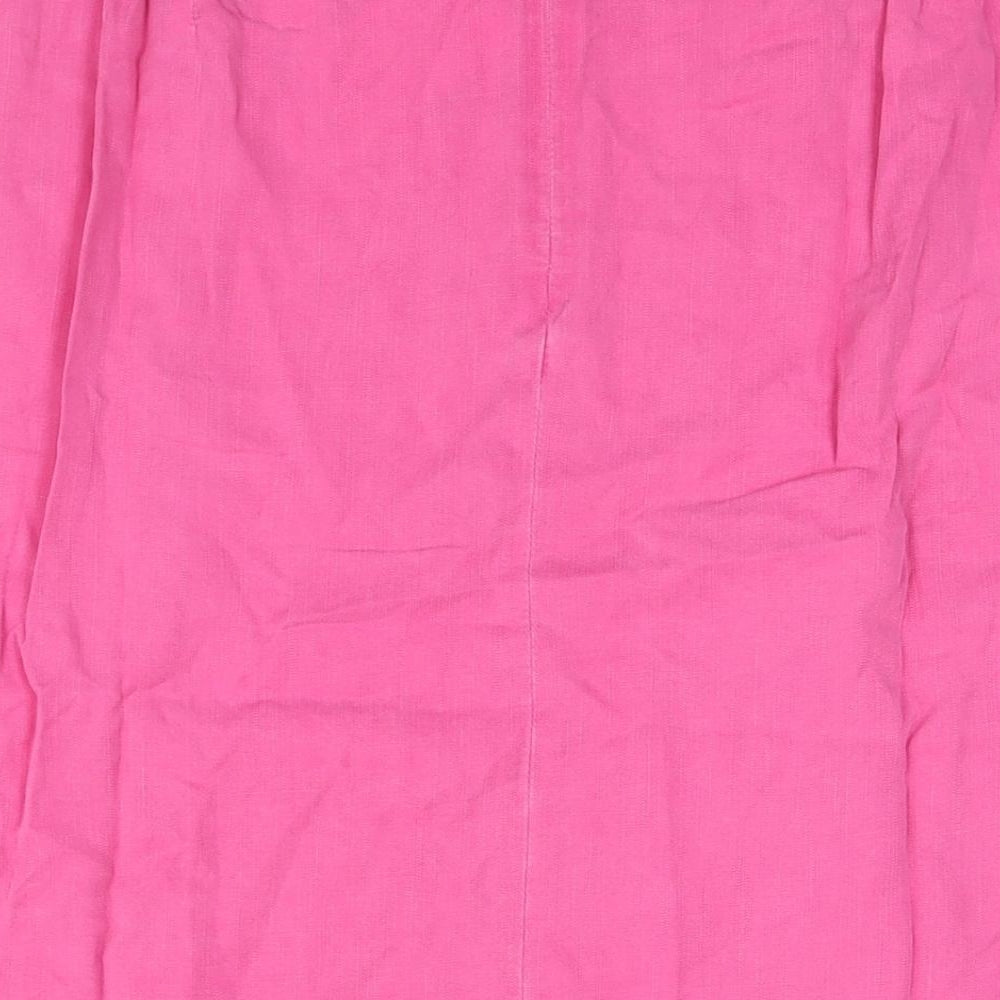 Ann Harvey Womens Pink Lyocell A-Line Skirt Size 18 Zip - Beaded Belt