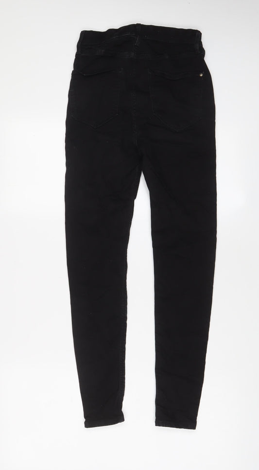 Zara Womens Black Cotton Skinny Jeans Size 10 L26 in Regular Zip