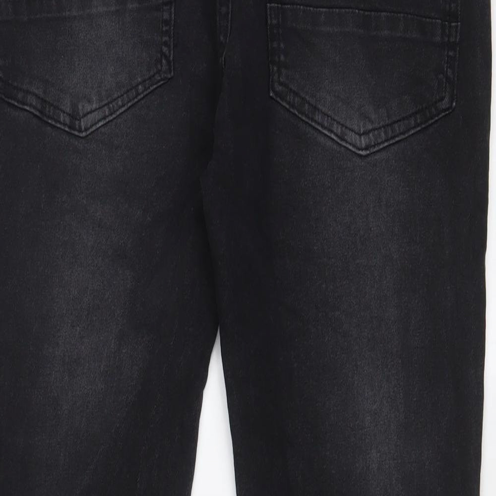 Night Addict Womens Black Cotton Straight Jeans Size 34 in L28 in Regular Zip