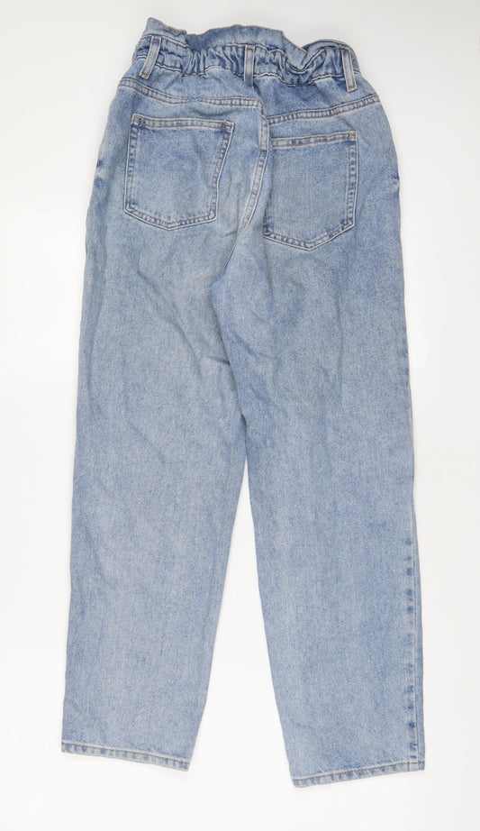 Denim & Co. Womens Blue Cotton Straight Jeans Size 10 L28 in Regular Zip