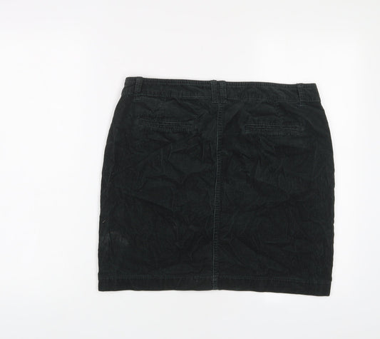 Indigo Womens Green Cotton A-Line Skirt Size 10 Zip