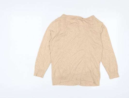 Womens UK Size 12 Warehouse Beige Cardigan Jumper