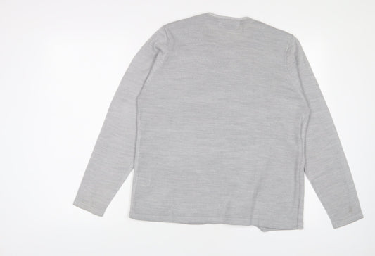 EWM Womens Grey Crew Neck Acrylic Pullover Jumper Size 14 - Size 14-16
