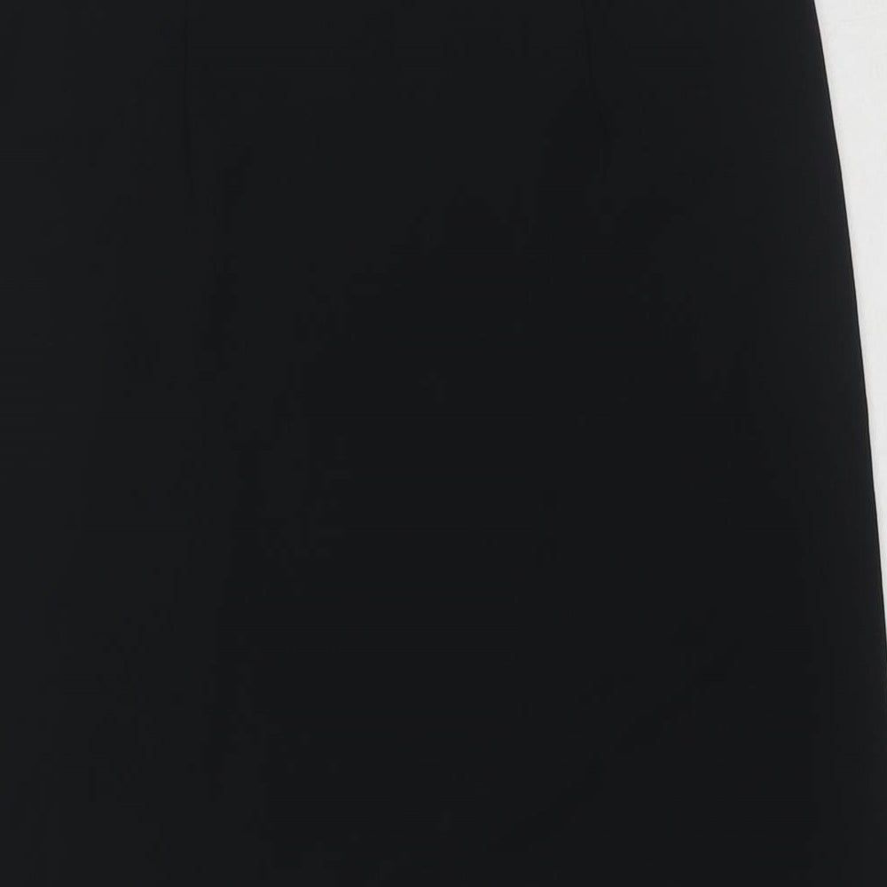 Marks and Spencer Womens Black Polyester A-Line Skirt Size 8 Zip