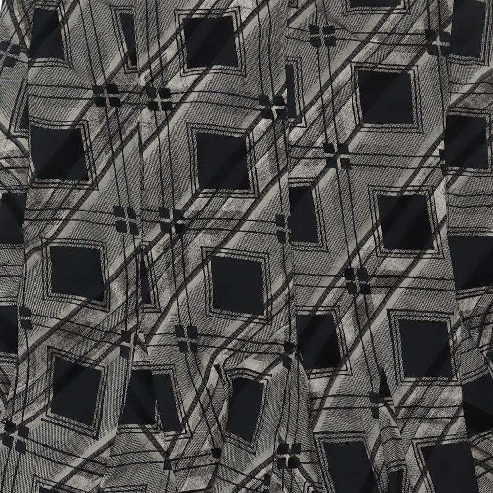 Principles Womens Black Geometric Polyester Trumpet Skirt Size 10 Zip