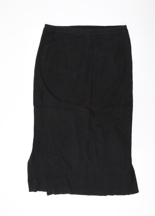 Klass Womens Black Cotton A-Line Skirt Size XL