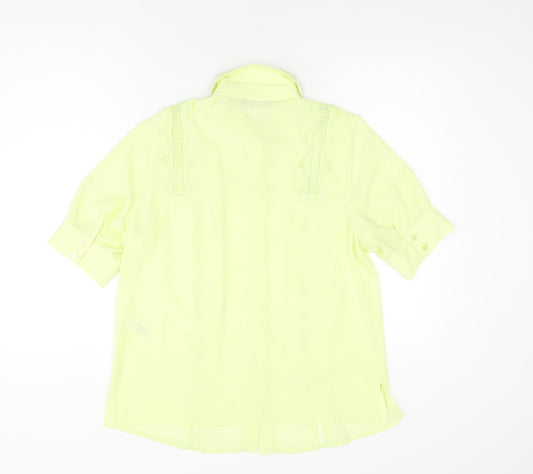 Womens UK Size 12 Marks and Spencer Yellow Basic Button-Up