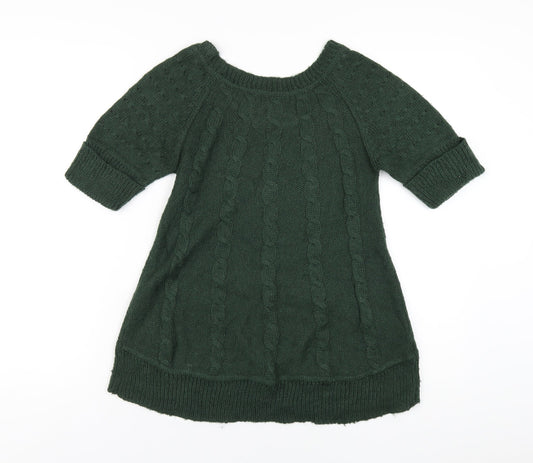 Womens UK Size S Mango Green Pullover Jumper