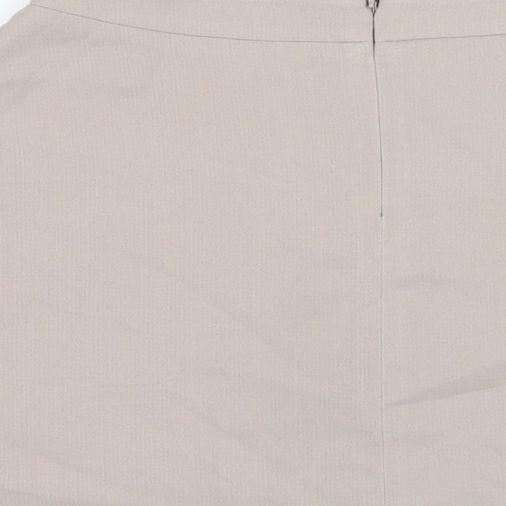 Phase Eight Womens Beige Polyester A-Line Skirt Size 8 Zip