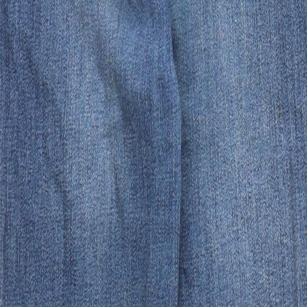 Select Womens Blue Cotton Skinny Jeans Size 6 L27 in Regular Zip - Pockets Raw Hems