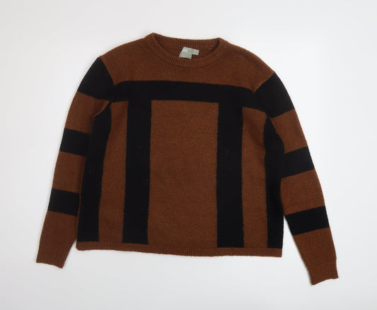 ASOS Womens Brown Crew Neck Acrylic Pullover Jumper Size 10