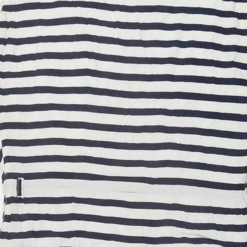 Pepperberry Womens Blue Striped Viscose A-Line Size 14 Round Neck Pullover