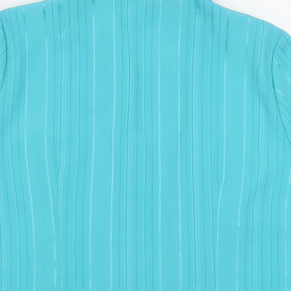 Bonmarché Womens Blue Polyester Basic Button-Up Size 16 Collared