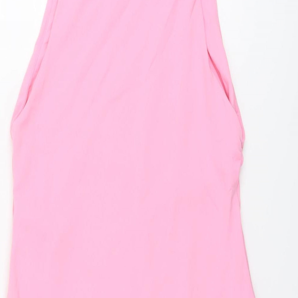 Zara Womens Orange Polyamide Bodysuit One-Piece Size M Snap