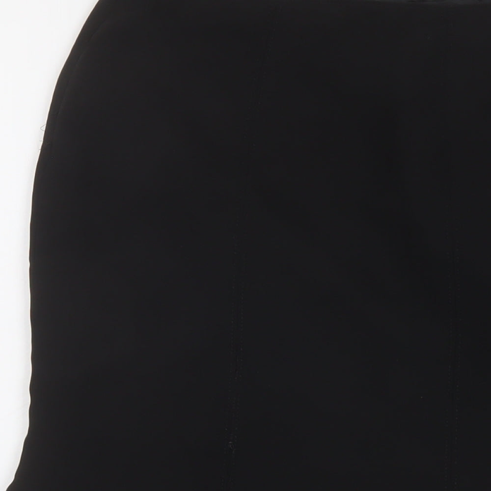 Precis Womens Black Polyester A-Line Skirt Size 16 Zip