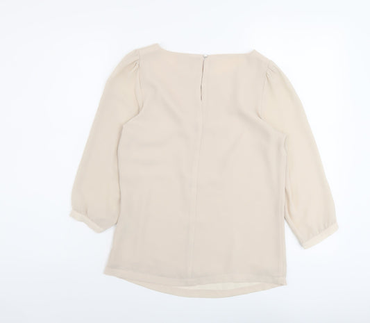 Womens UK Size 4 H&M Beige Basic Blouse