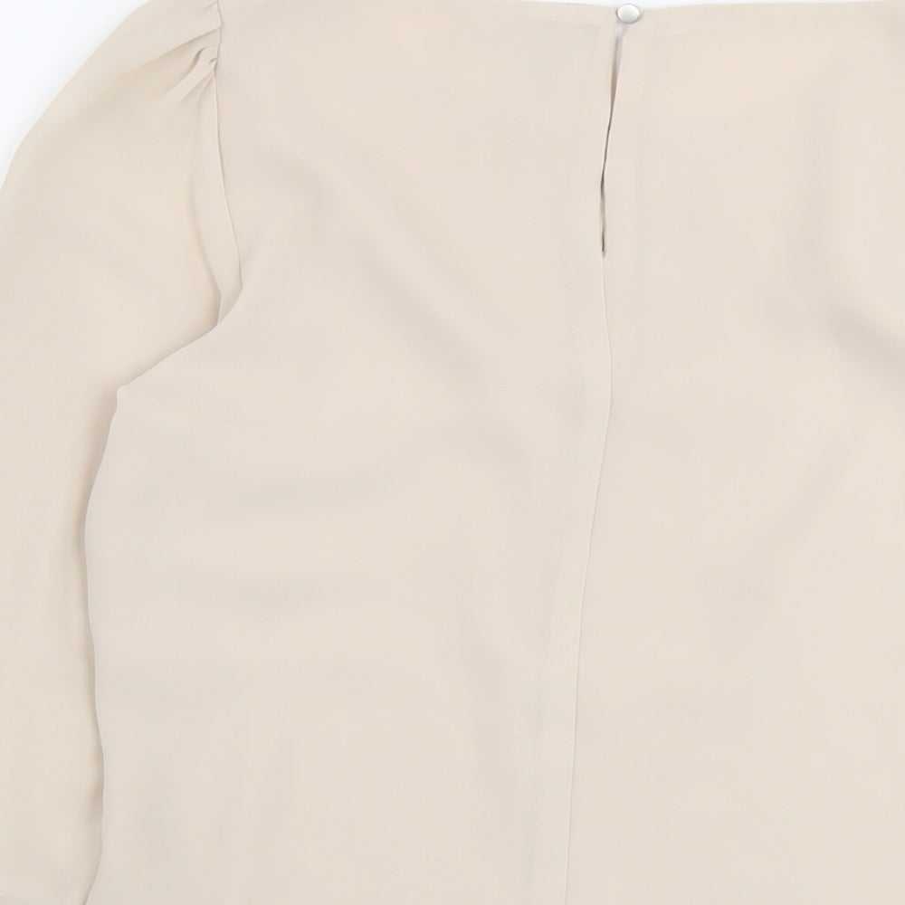 Womens UK Size 4 H&M Beige Basic Blouse
