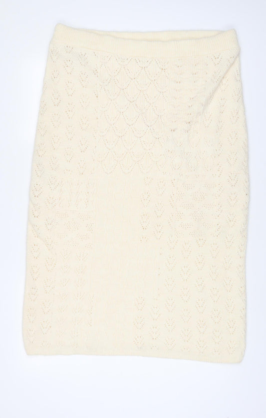 Marks and Spencer Womens Beige Acrylic A-Line Skirt Size XL
