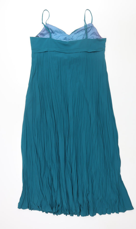 Monsoon Womens Blue Polyester Ball Gown Size 18 Sweetheart Zip