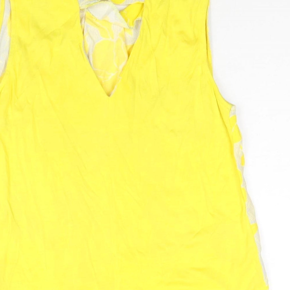 Womens UK Size 10 Warehouse Yellow Camisole Blouse