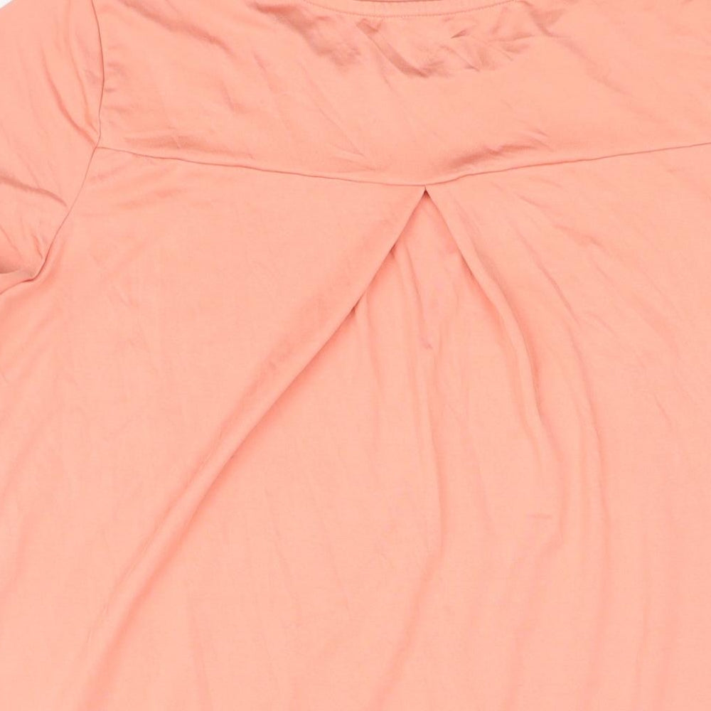 Marks and Spencer Womens Pink Polyester Basic T-Shirt Size 18 Round Neck Pullover