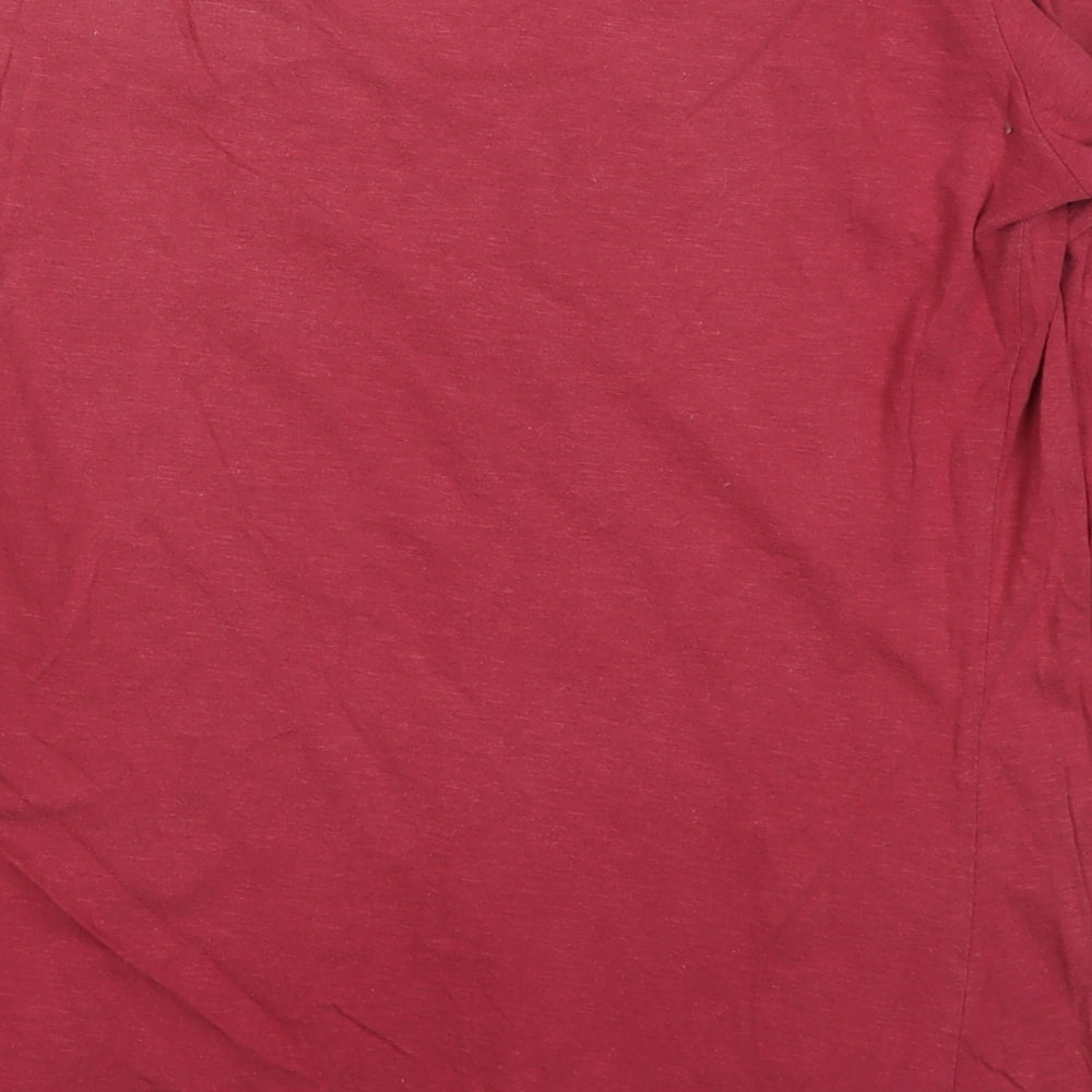 Womens UK Size M Natura Red Basic T-Shirt