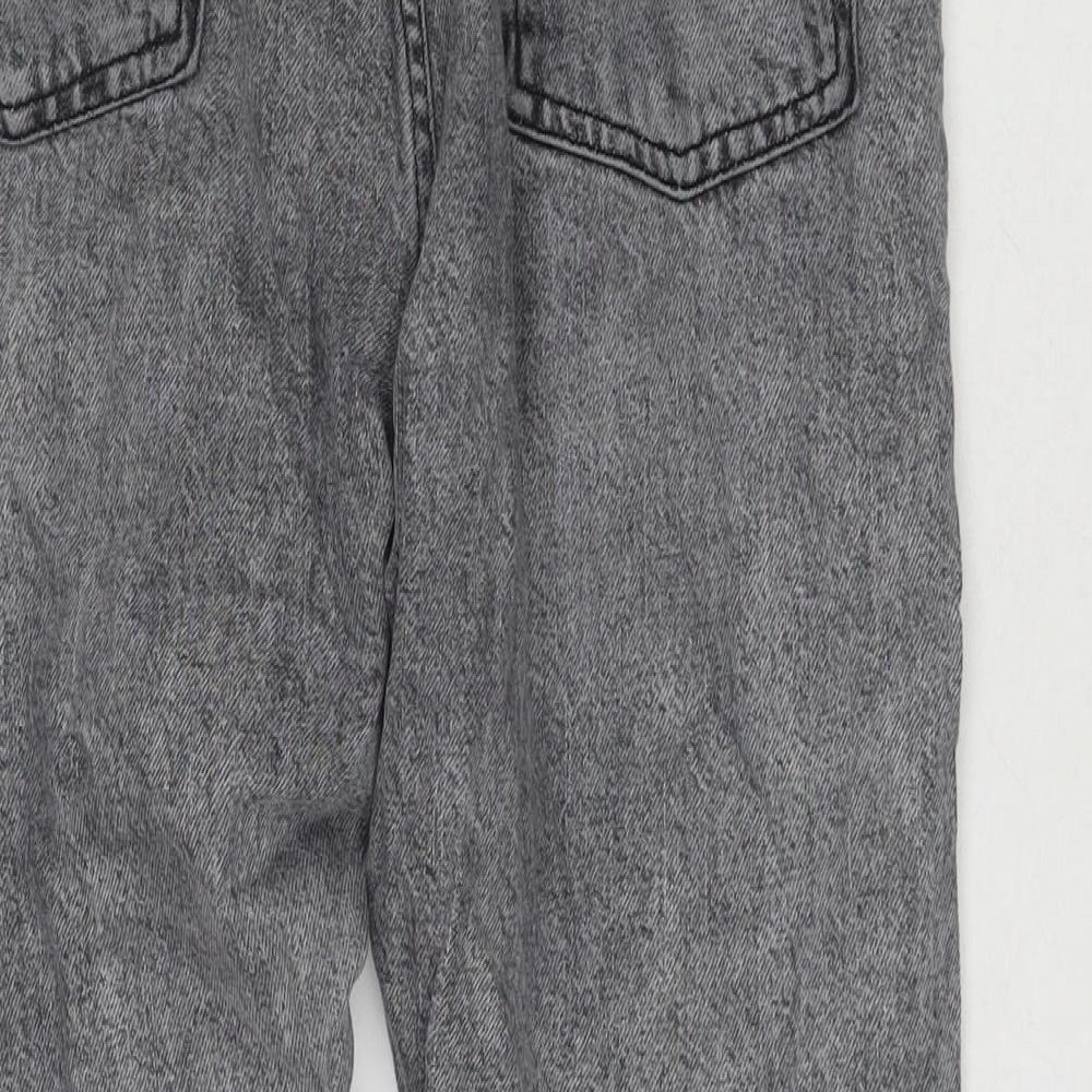 Mango Womens Grey Cotton Blend Cropped Jeans Size 14 L25 in Regular Zip