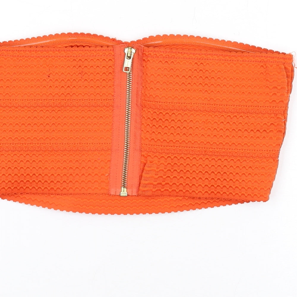 Womens UK Size 8 River Island Orange Basic T-Shirt