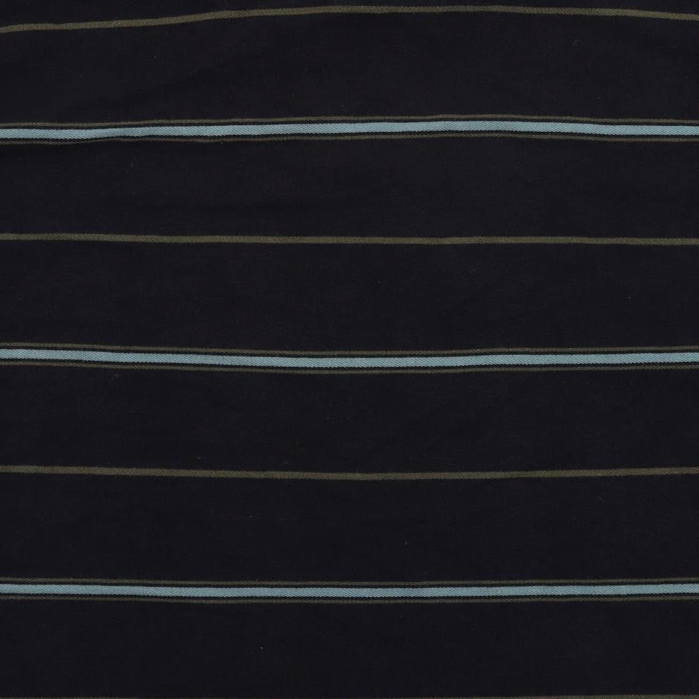 Atlantic Bay Mens Blue Striped Cotton Polo Size L Collared Button