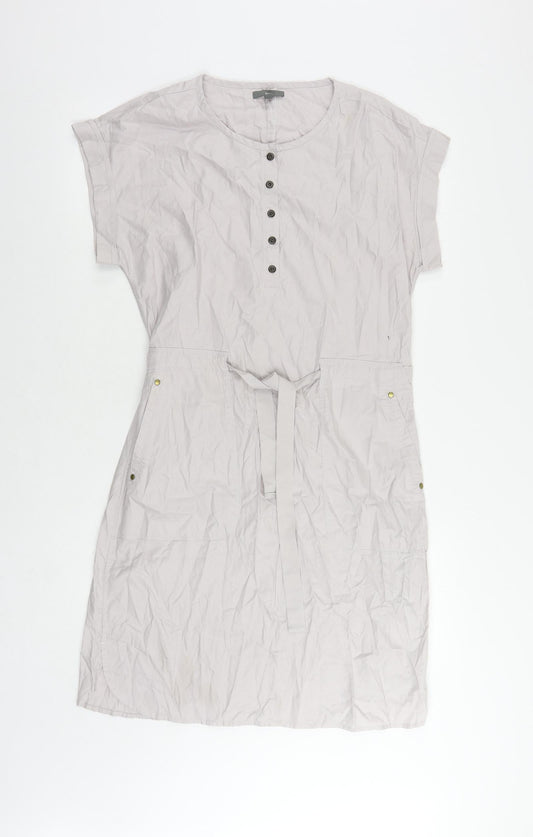 Gap Womens Grey Cotton A-Line Size S Round Neck Button - Adjustable Waist