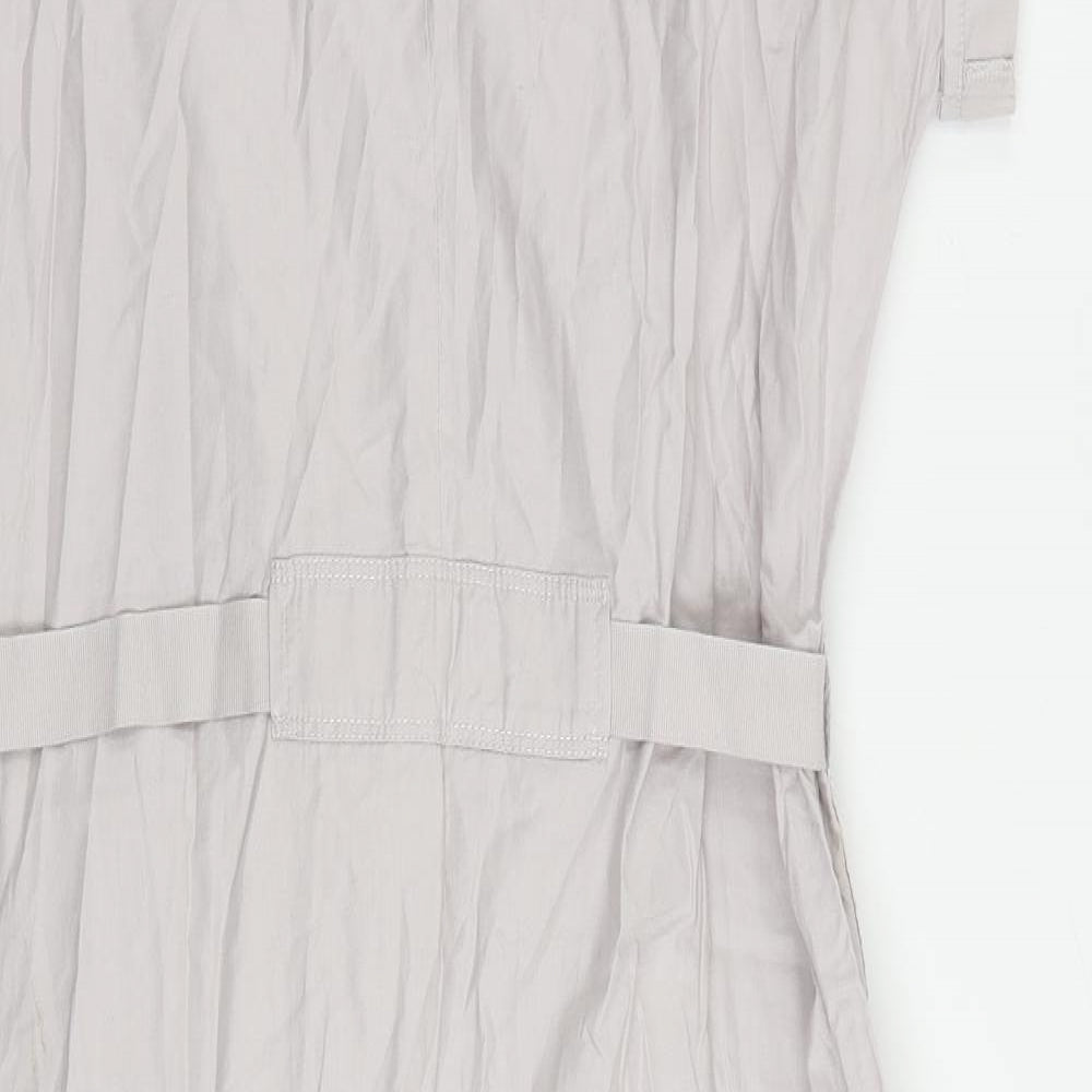 Gap Womens Grey Cotton A-Line Size S Round Neck Button - Adjustable Waist