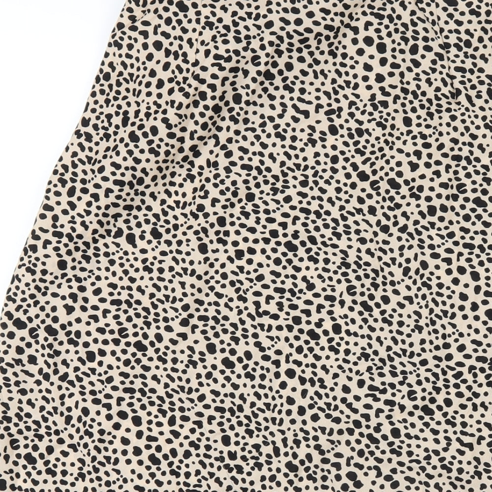 Nasty Gal Womens Beige Geometric Polyester A-Line Skirt Size 10 Zip