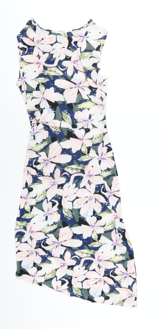 Mela London Womens Multicoloured Floral Polyester Bodycon Size 10 Round Neck Pullover