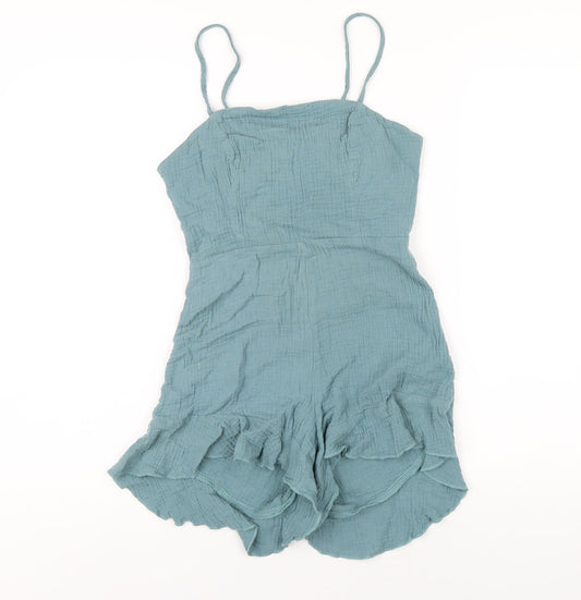 Womens UK Size 8 Nasty Gal One-Piece Blue Playsuit