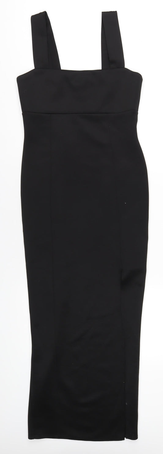 ASOS Womens Black Polyester Bodycon Size 12 Square Neck Pullover