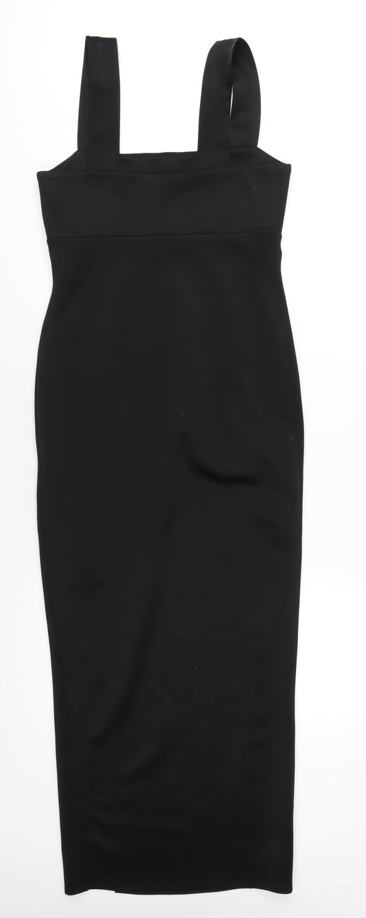 ASOS Womens Black Polyester Bodycon Size 12 Square Neck Pullover
