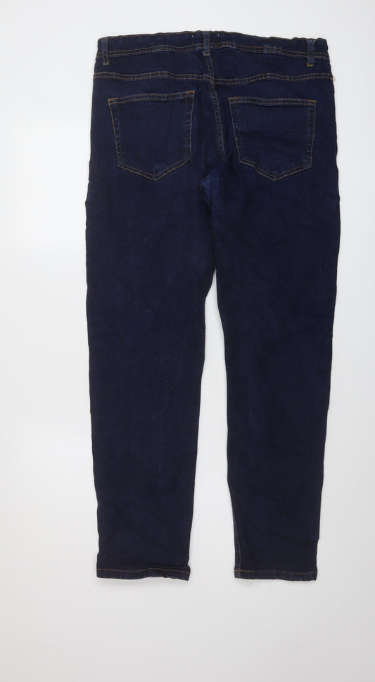 Dont think twice Womens Blue Cotton Straight Jeans Size 32 in L29 in Regular Button