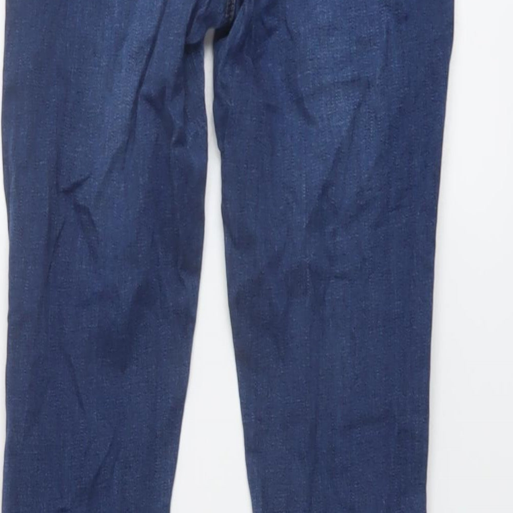 Topshop Womens Blue Cotton Skinny Jeans Size 28 L28 in Regular Button