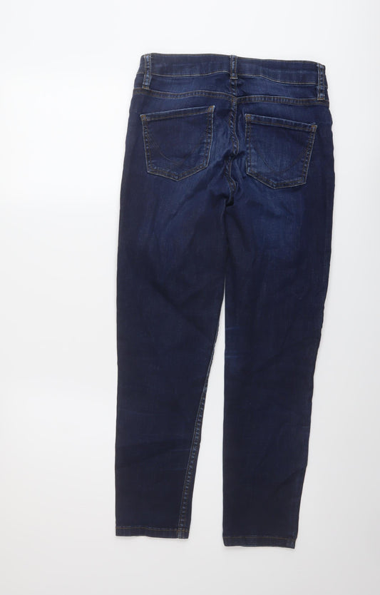 Oasis Womens Blue Cotton Skinny Jeans Size 8 L25 in Regular Button