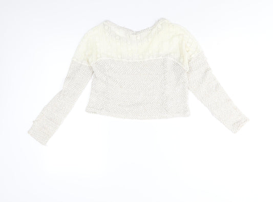 Womens UK Size XS Staring at Stars Ivory Pullover Jumper