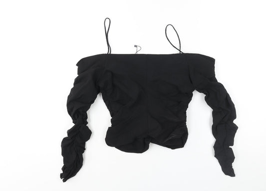 Womens UK Size S Zara Black Basic Blouse