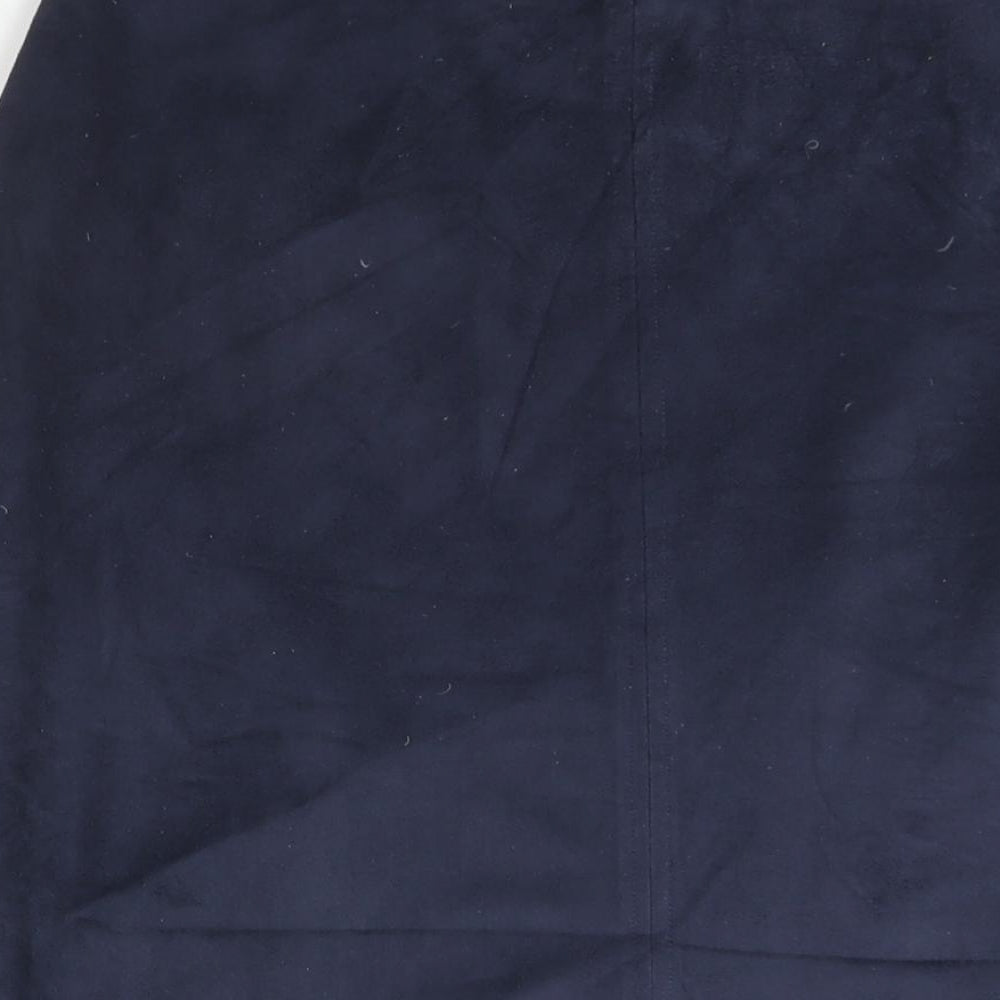 Marks and Spencer Womens Blue Polyester A-Line Skirt Size 12 Zip