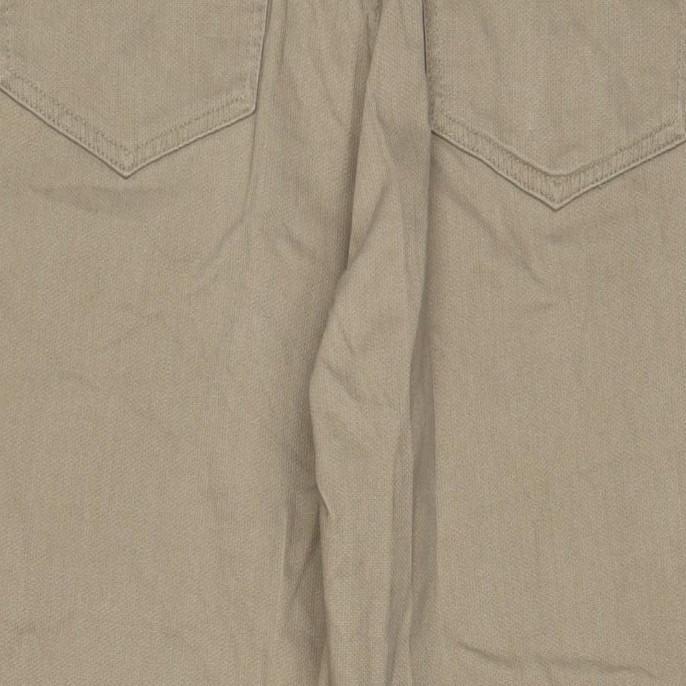 Easy Mens Brown Cotton Straight Jeans Size 38 in L29 in Regular Zip - Short Leg, Pockets