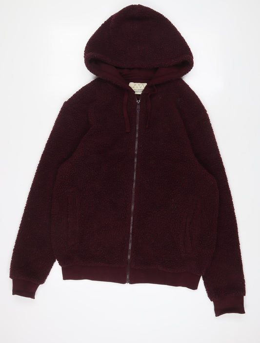 Additional front view of A.M. London women’s red jacket, size M, zip - pockets