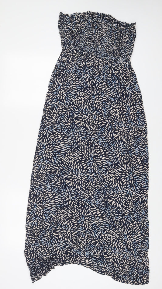 Accessorize Womens Blue Geometric Viscose A-Line Size XS Off the Shoulder Pullover