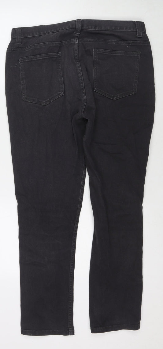Womens UK Size 34 in Denim & Co. Regular Fit Straight Black Jeans
