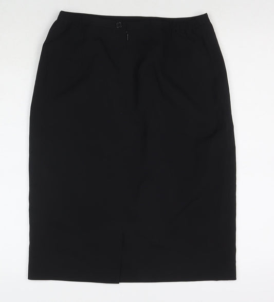 Kaleidoscope Womens Black Polyester Straight & Pencil Skirt Size 14 Zip - Colourblock Pattern