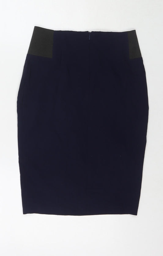 ASOS Womens Blue Polyester Bandage Skirt Size 8 Zip